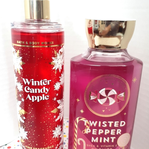 Bath & Body Works Other - Bath & Body works twisted peppermint winter candy Apple Gel spray New Lot of 2